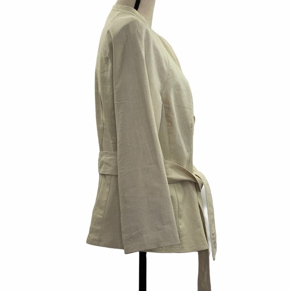 SIGNATURE Larry Levine Beige Pea Coat Size 14 - Picture 6 of 15